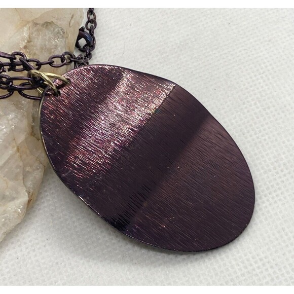 Vintage 1990s Bill Blass Copper Chain Necklace Pendant Adjustable 17'' - 20'' - Picture 7 of 9